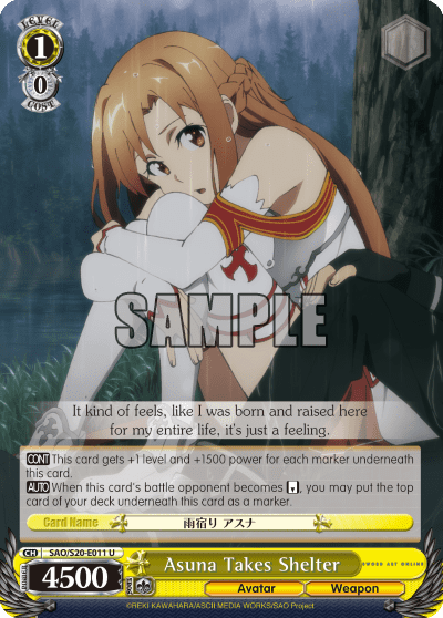 Asuna Takes Shelter — Sword Art Online