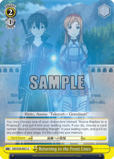 Returning to the Front Lines — Sword Art Online