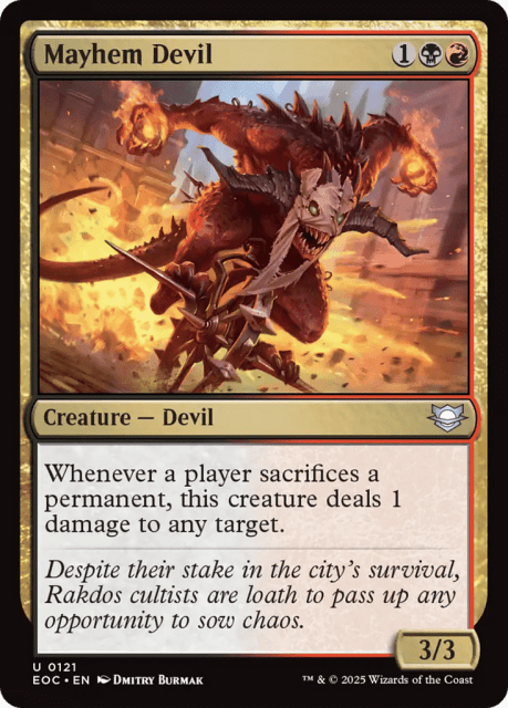 Mayhem Devil (121) — Edge of Eternities Commander