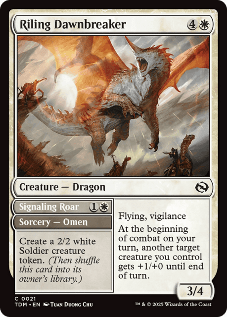 Riling Dawnbreaker // Signaling Roar (21) — Tarkir: Dragonstorm