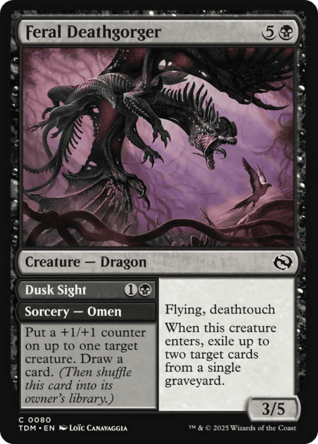 Feral Deathgorger // Dusk Sight (80) — Tarkir: Dragonstorm