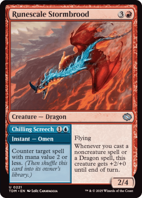 Runescale Stormbrood // Chilling Screech (221) — Tarkir: Dragonstorm