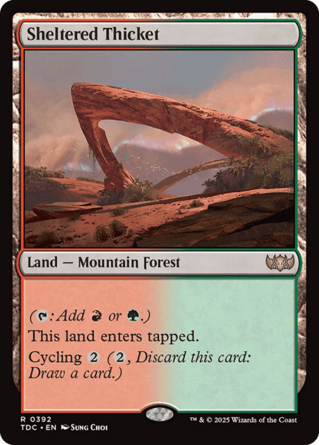 Sheltered Thicket (392) — Tarkir: Dragonstorm Commander