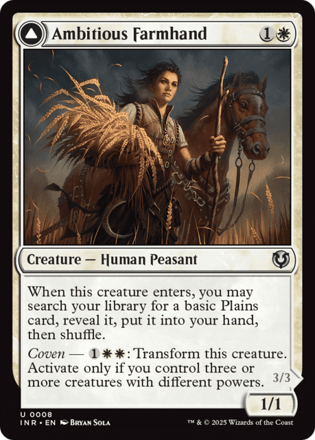 Ambitious Farmhand // Seasoned Cathar (8) — Innistrad Remastered