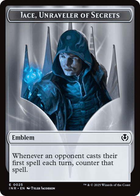Jace, Unraveler of Secrets Emblem (25) — Innistrad Remastered