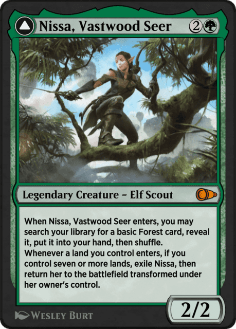 Nissa, Vastwood Seer // Nissa, Sage Animist (187) — Pioneer Masters