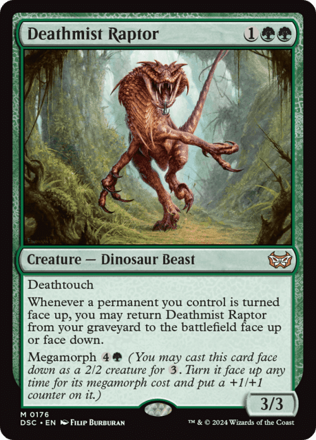 Deathmist Raptor (176) — Duskmourn: House of Horror Commander
