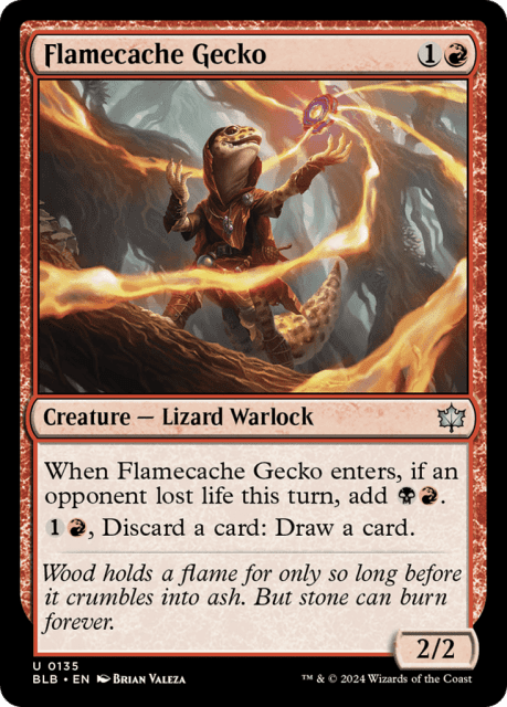 Flamecache Gecko (135) — Bloomburrow
