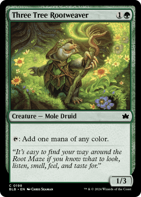 Three Tree Rootweaver (198) — Bloomburrow