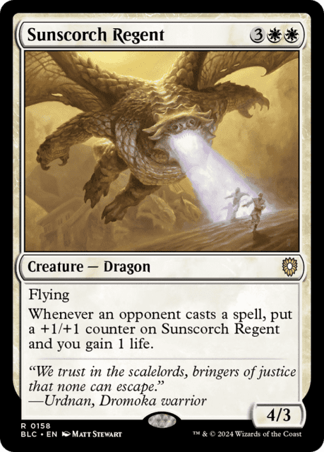 Sunscorch Regent (158) — Bloomburrow Commander