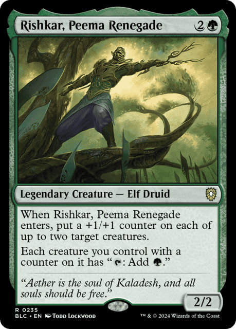 Rishkar, Peema Renegade (235) — Bloomburrow Commander