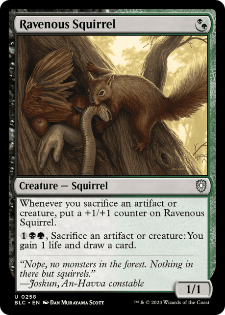 Ravenous Squirrel (258) — Bloomburrow Commander