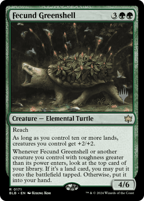 Fecund Greenshell (171) — Bloomburrow Promos