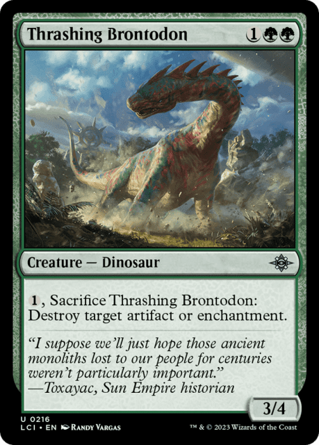 Thrashing Brontodon (216) — The Lost Caverns of Ixalan