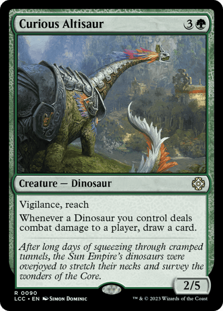 Curious Altisaur (90) — The Lost Caverns of Ixalan Commander