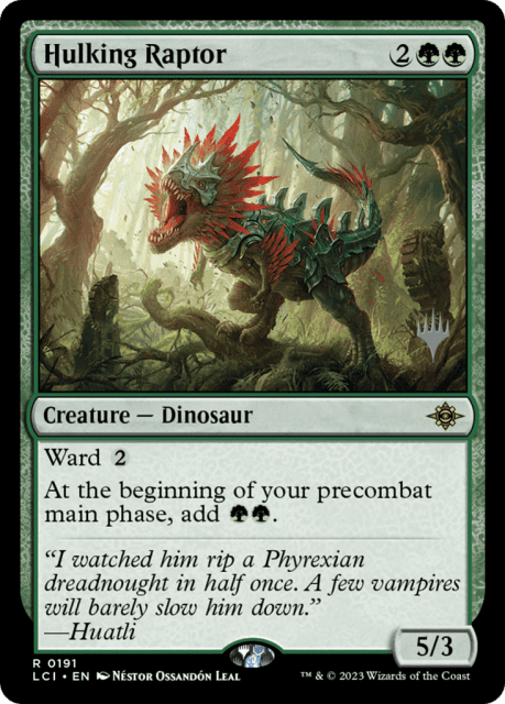 Hulking Raptor (191) — The Lost Caverns of Ixalan Promos
