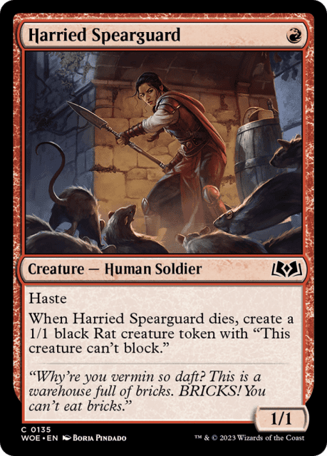 Harried Spearguard (135) — Wilds of Eldraine