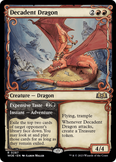 Decadent Dragon // Expensive Taste (287) — Wilds of Eldraine