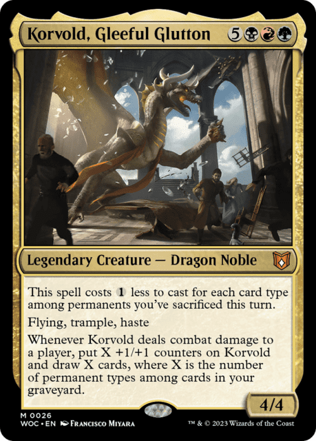 Korvold, Gleeful Glutton (26) — Wilds of Eldraine Commander