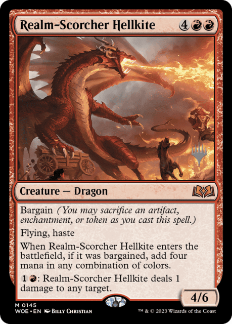 Realm-Scorcher Hellkite (145) — Wilds of Eldraine Promos