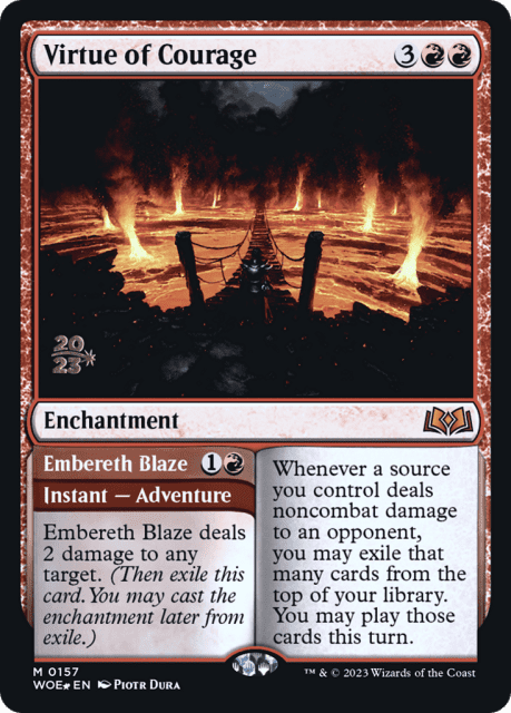 Virtue of Courage // Embereth Blaze (157) — Wilds of Eldraine Promos