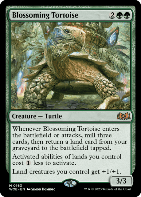Blossoming Tortoise (163) — Wilds of Eldraine Promos