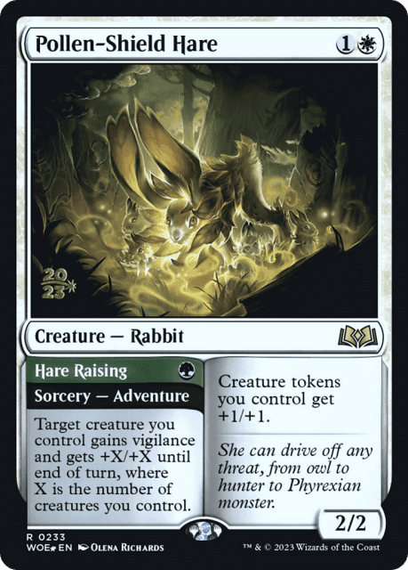 Pollen-Shield Hare // Hare Raising (233) — Wilds of Eldraine Promos