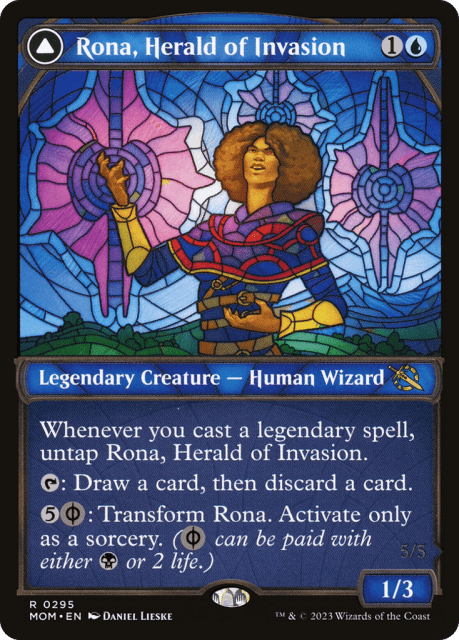 Rona, Herald of Invasion // Rona, Tolarian Obliterator (295) — March of the Machine