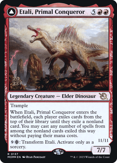 Etali, Primal Conqueror // Etali, Primal Sickness (137) — March of the Machine Promos