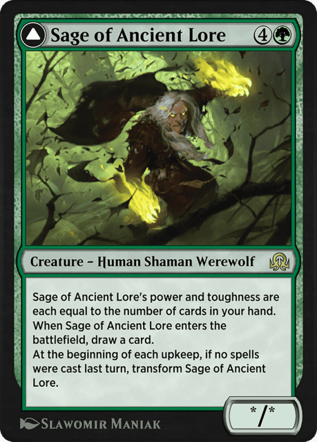 Sage of Ancient Lore // Werewolf of Ancient Hunger (211) — Shadows over Innistrad Remastered