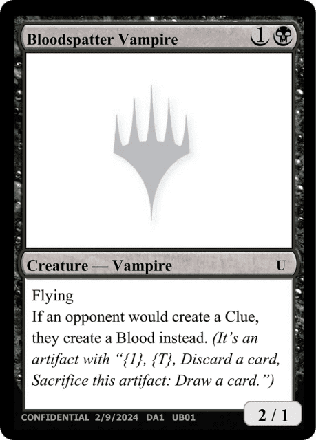 Bloodspatter Vampire (UB01a) — Unknown Event