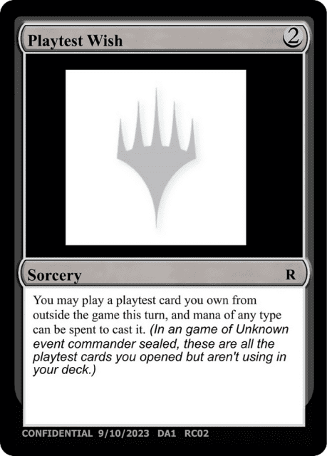 Playtest Wish (RC02) — Unknown Event