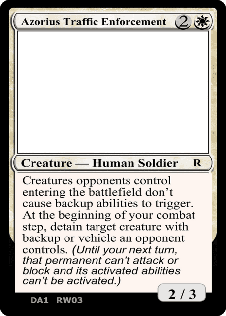 Azorius Traffic Enforcement (RW03a) — Unknown Event