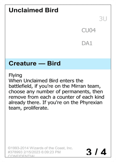Unclaimed Bird (CU04) — Unknown Event
