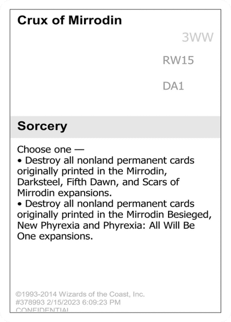 Crux of Mirrodin (RW15) — Unknown Event