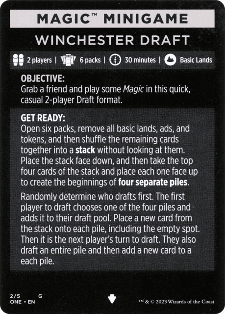 Winchester Draft // Winchester Draft (cont'd) (2) — Phyrexia: All Will Be One Minigames