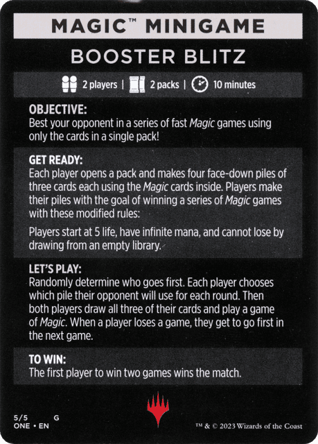 Booster Blitz (5) — Phyrexia: All Will Be One Minigames