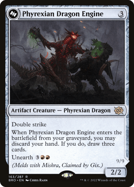 Phyrexian Dragon Engine // Mishra, Lost to Phyrexia (163a) — The Brothers' War