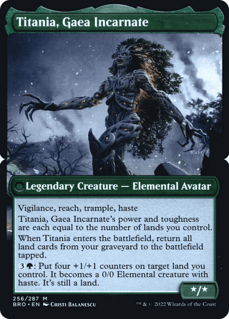 Titania, Gaea Incarnate (256b) — The Brothers' War Promos