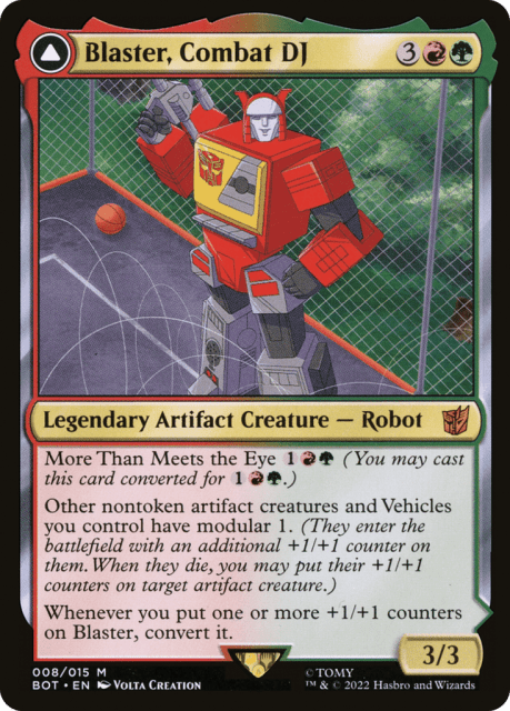 Blaster, Combat DJ // Blaster, Morale Booster (8) — Transformers