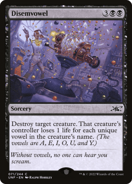 Disemvowel (71) — Unfinity