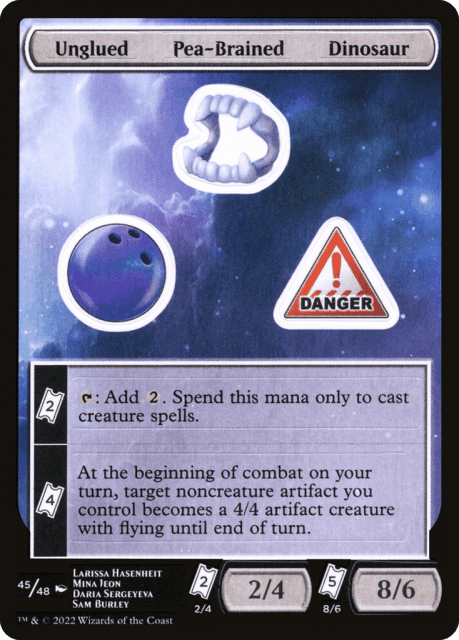 Unglued Pea-Brained Dinosaur (45) — Unfinity Sticker Sheets