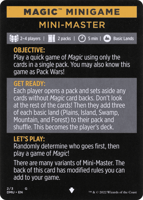 Mini-Master // Mini-Master (cont'd) (2) — Dominaria United Minigames
