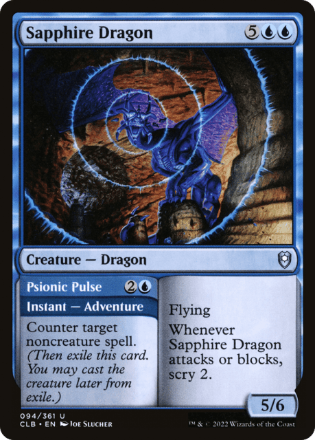 Sapphire Dragon // Psionic Pulse (94) — Commander Legends: Battle for Baldur's Gate