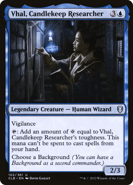 Vhal, Candlekeep Researcher (102) — Commander Legends: Battle for Baldur's Gate