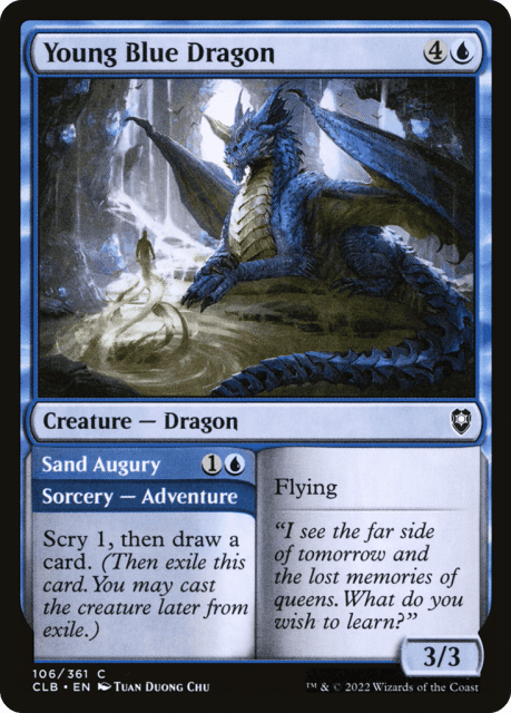 Young Blue Dragon // Sand Augury (106) — Commander Legends: Battle for Baldur's Gate