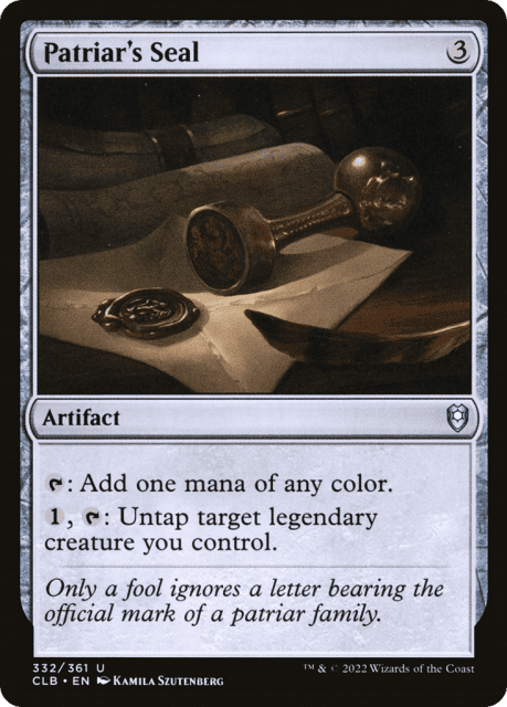 Patriar's Seal (332) — Commander Legends: Battle for Baldur's Gate