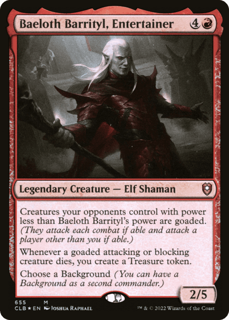 Baeloth Barrityl, Entertainer (655) — Commander Legends: Battle for Baldur's Gate