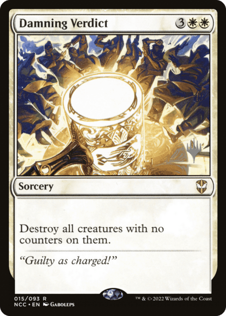 Damning Verdict (15) — New Capenna Commander Promos