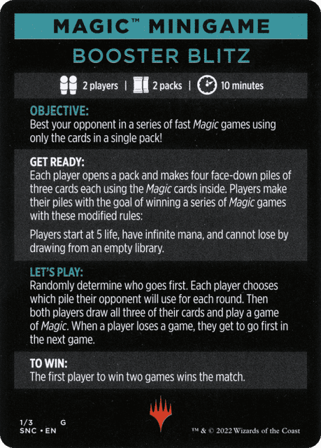 Booster Blitz (1) — Streets of New Capenna Minigames